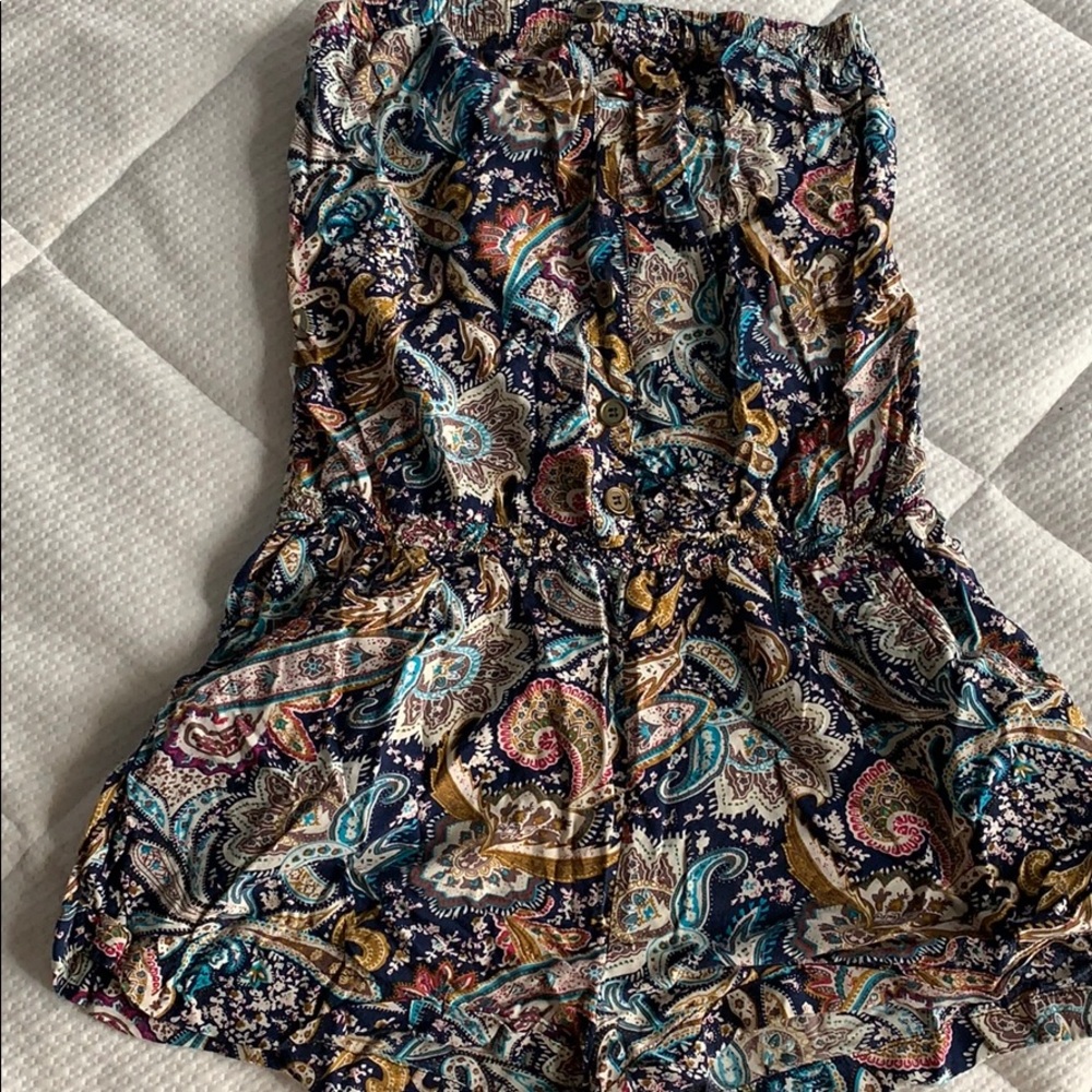 Floral strapless romper